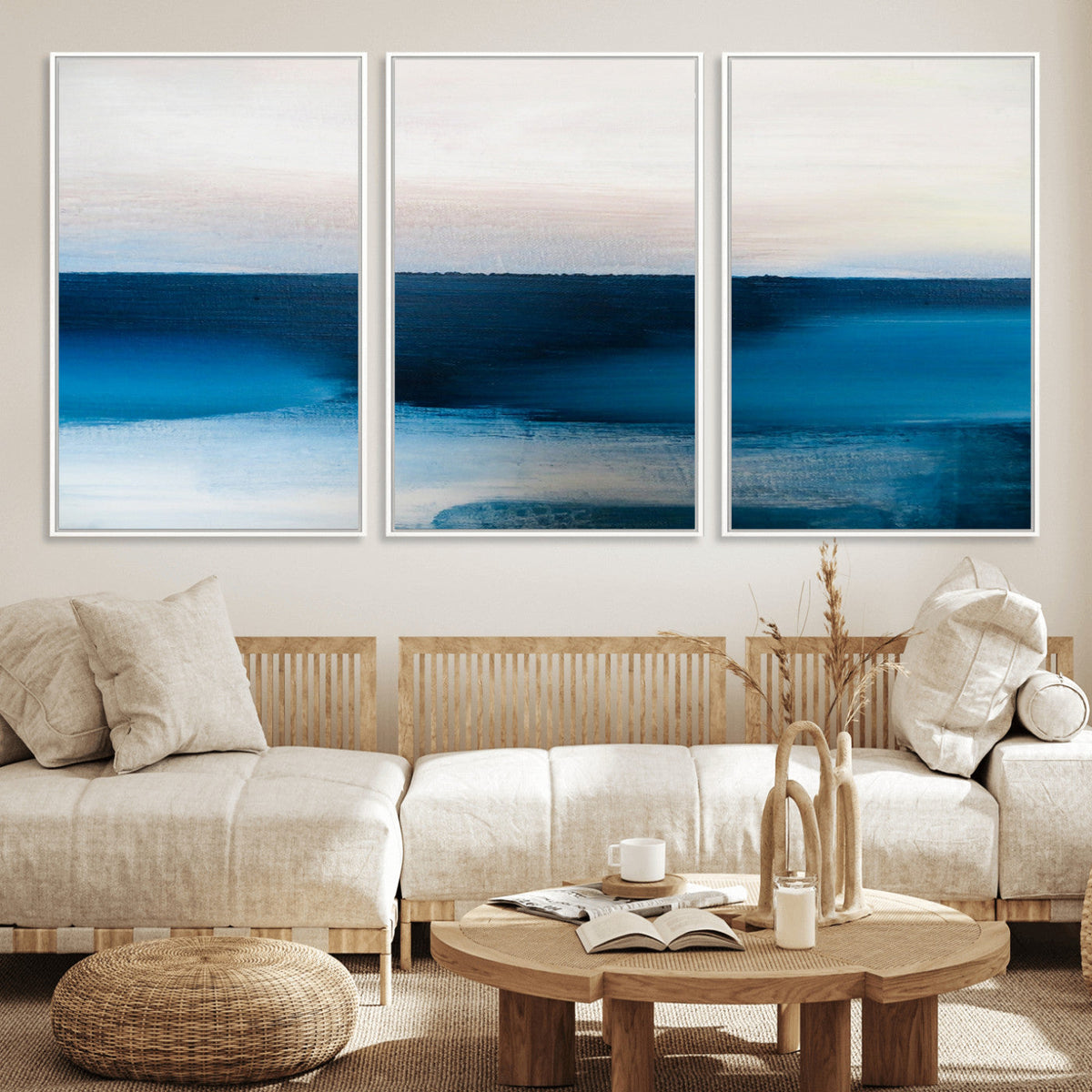 Dark Blue Abstract Wall Art Canvas Print