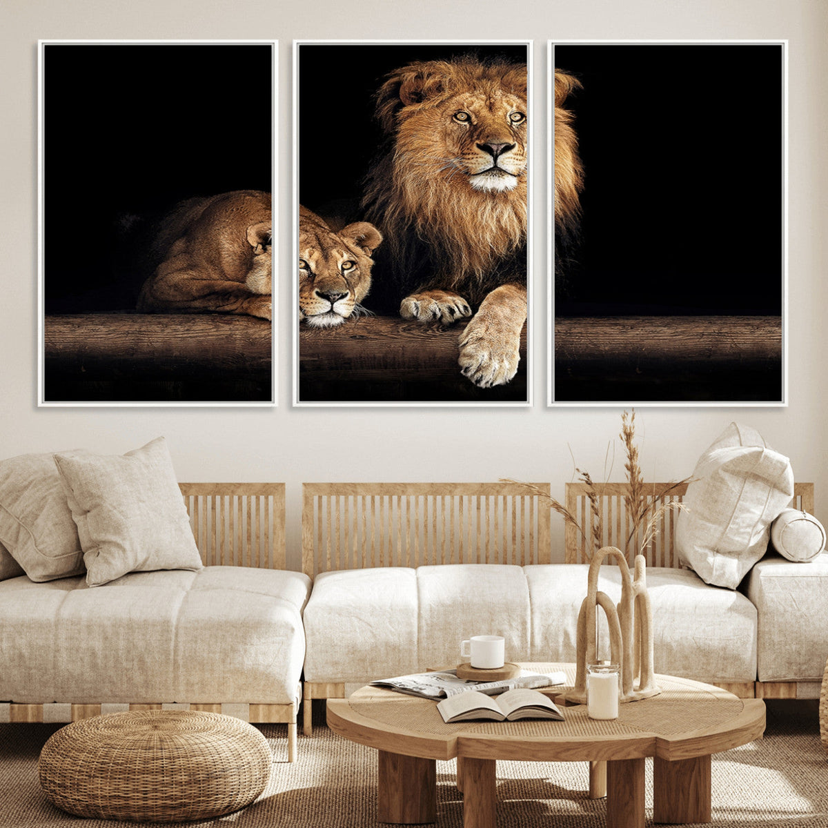 Lion Canvas Wall Art – Majestic Animal Print Artwork for