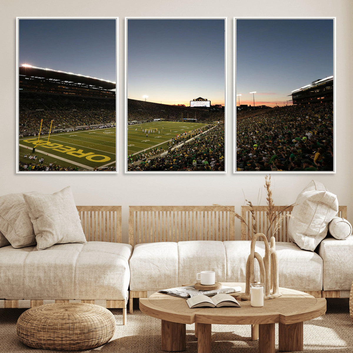 Oregon Ducks Football Team Print - Eugene Autzen Stadium