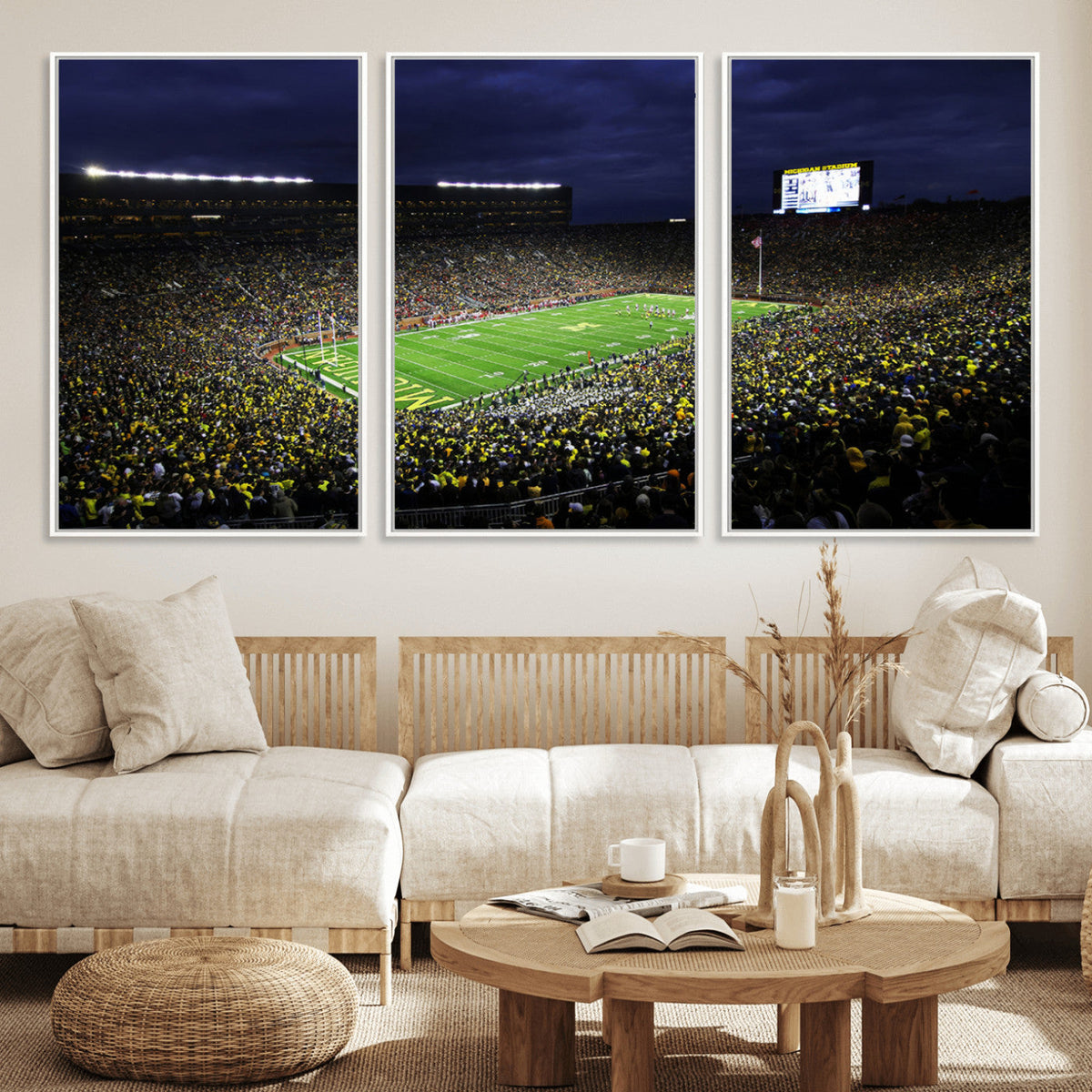 Michigan Wolverines Football Canvas Wall Decor, Football