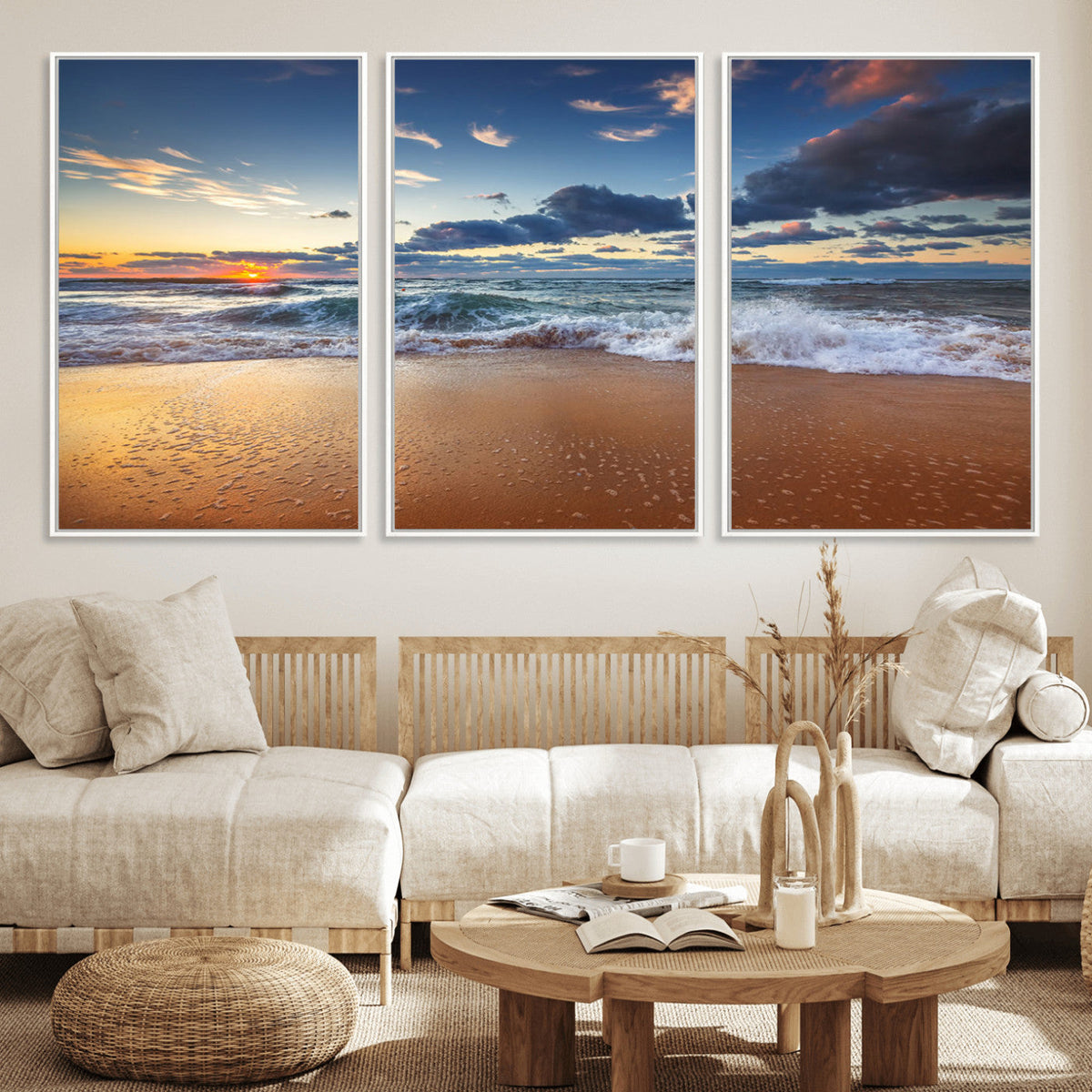 Beach Canvas Wall Art - Coastal Seascape Print for Living