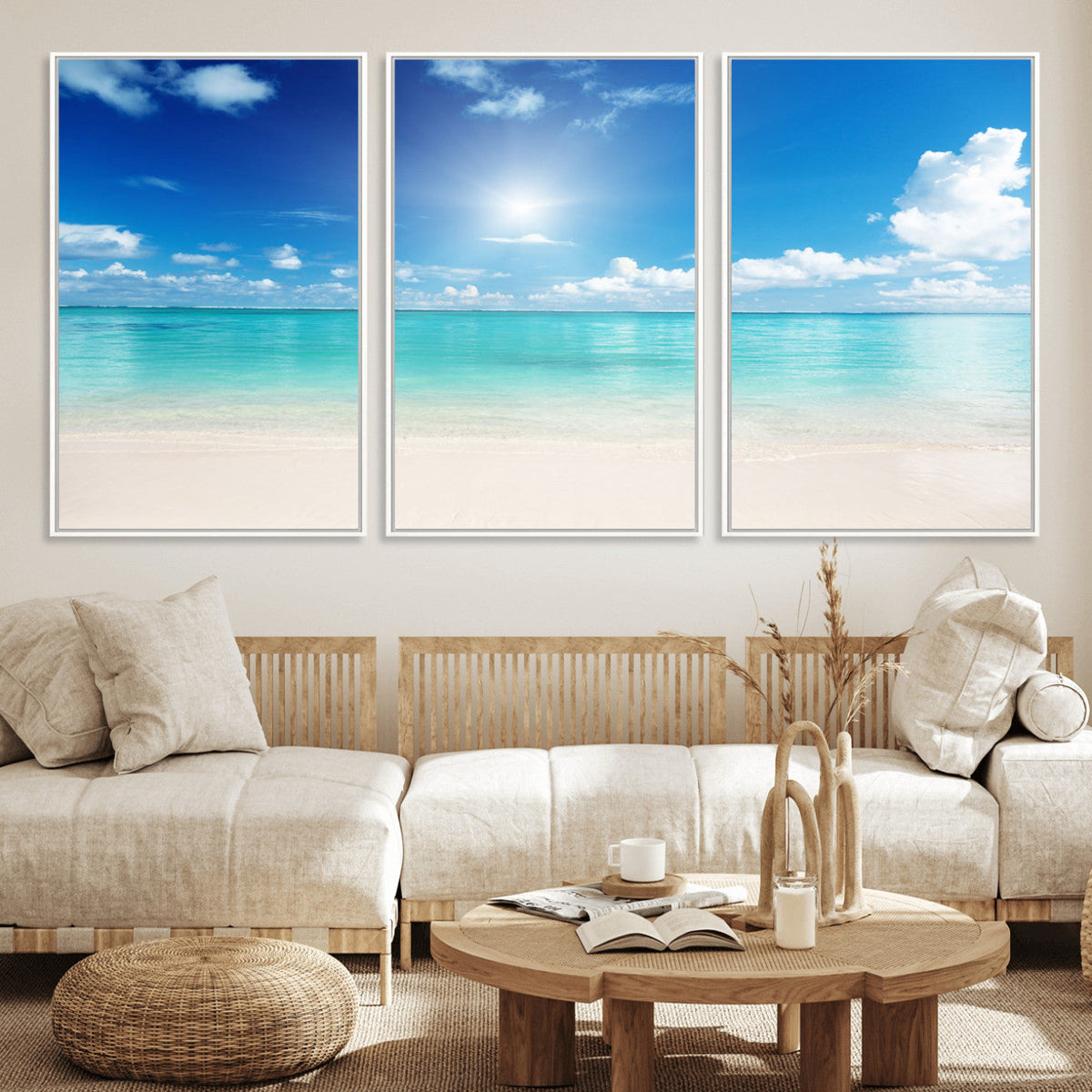 Blue Ocean Wall Art Canvas Print - Tranquil Ocean Paradise