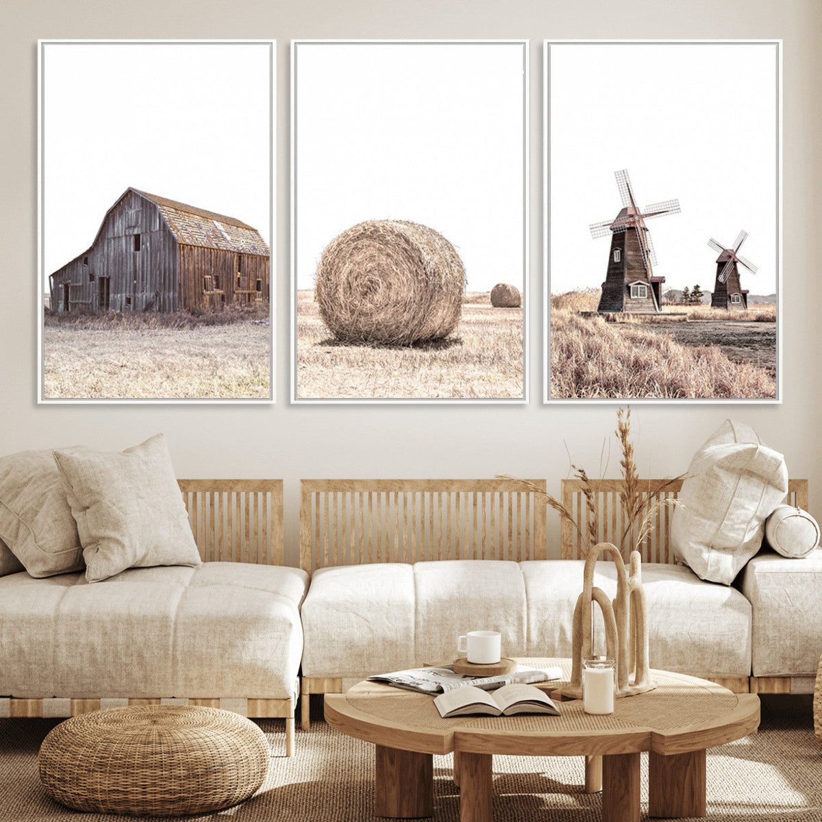 Farm Prints Set, Set of 3 Farmhouse Wall Art, Country House
