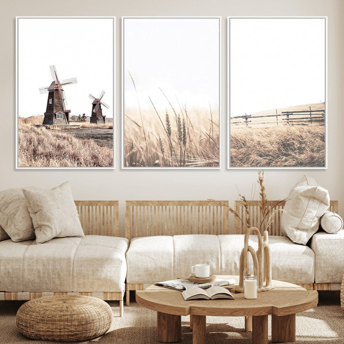 Farm Prints Set, Farmhouse Wall Art Canvas, Country House