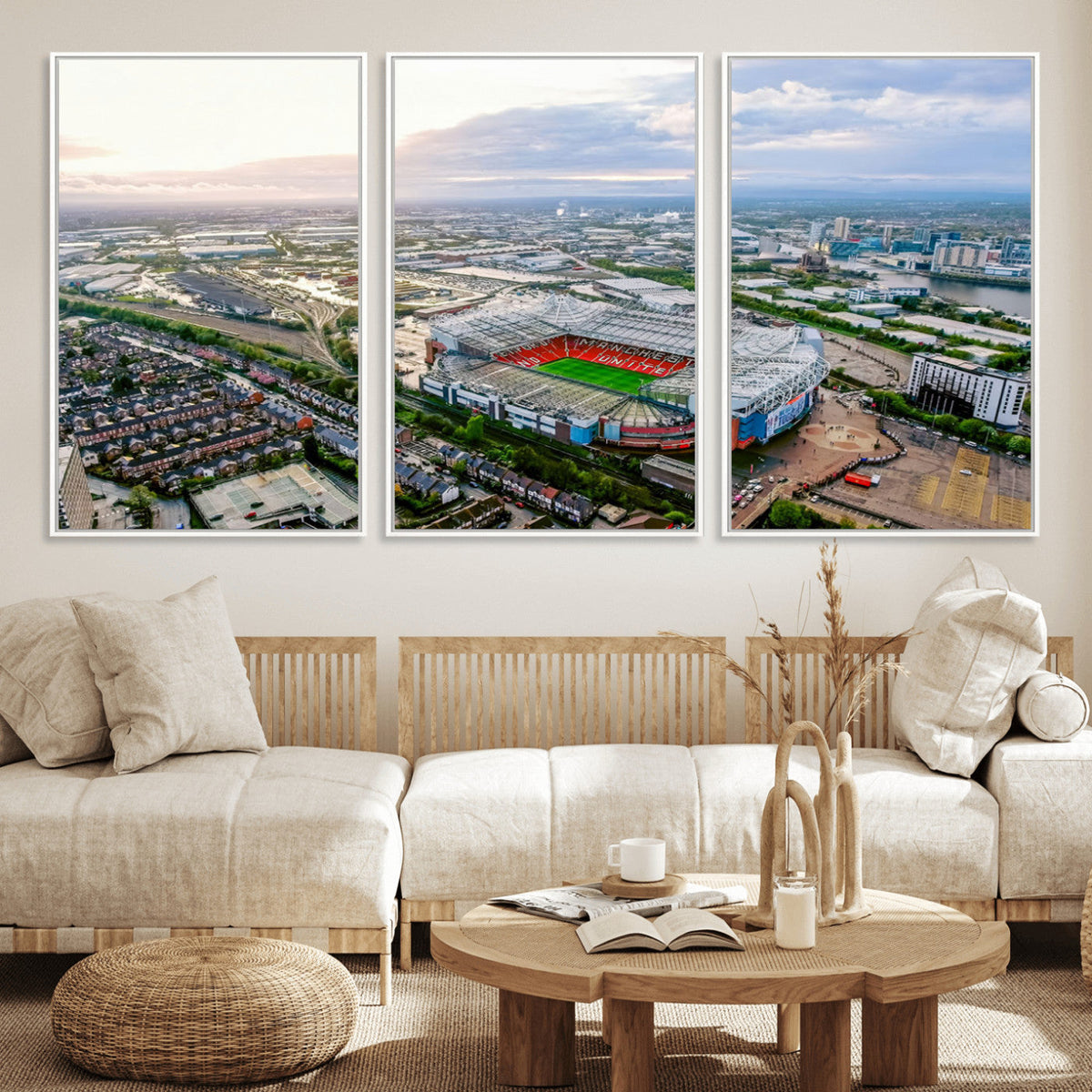 Old Trafford Manchester United Stadium Wall Art Canvas Print