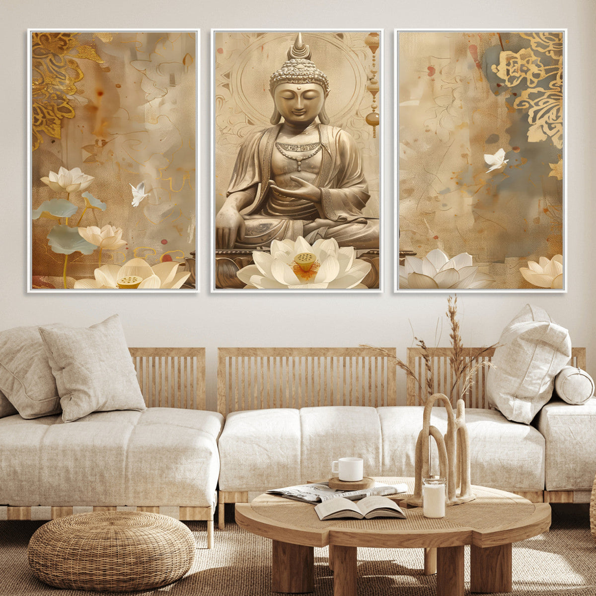 Buddha Wall Art Canvas Print, Buddha Meditation Room Decor,
