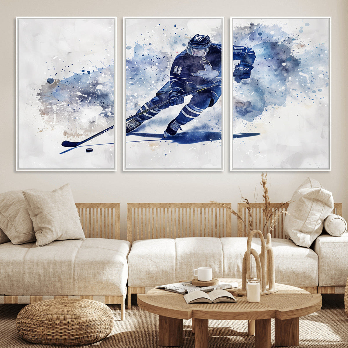 Hockey Player Wall Art Canvas Print - Sports-Inspired