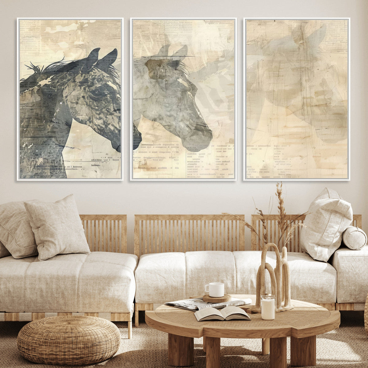 Abstract Horse Canvas Print | Modern Farmhouse Wall Art |