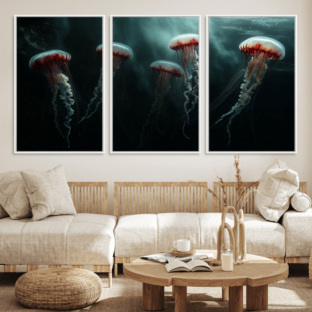 Abstract Jellyfish Wall Art Canvas Print