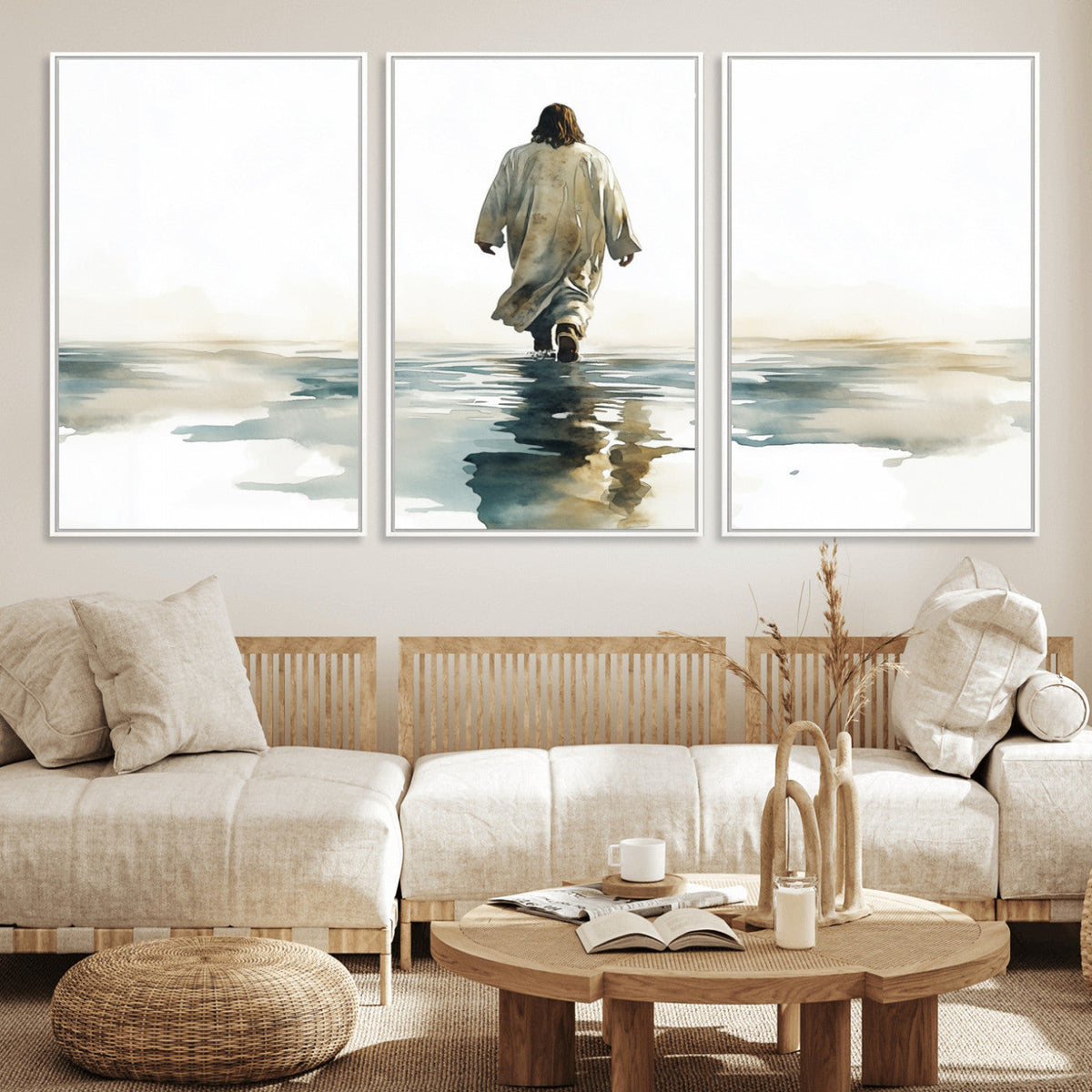 Abstract Jesus Wall Art Canvas Print, Christian Wall Art,