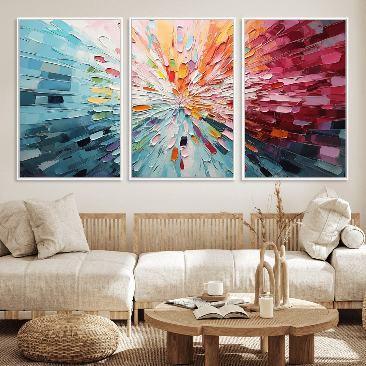 Radiant Bloom Abstract Floral Wall Art Canvas Print -
