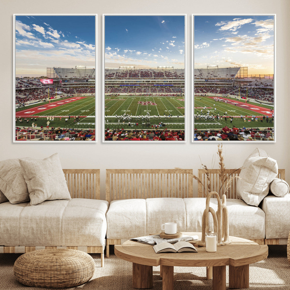 Framed Houston Cougars Football Team Print - Houston TDECU