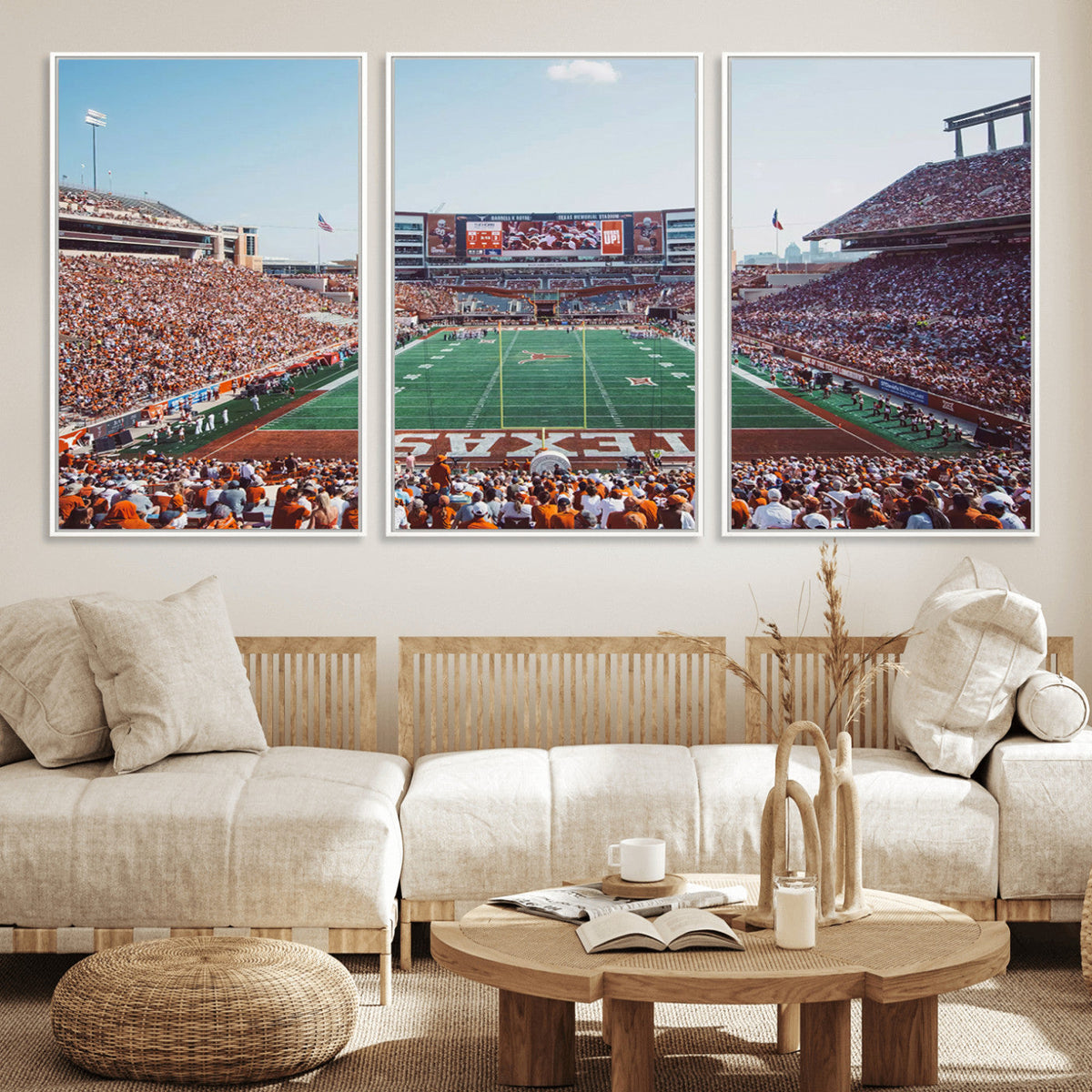 Framed Texas Memorial Stadium Canvas, University of Texas