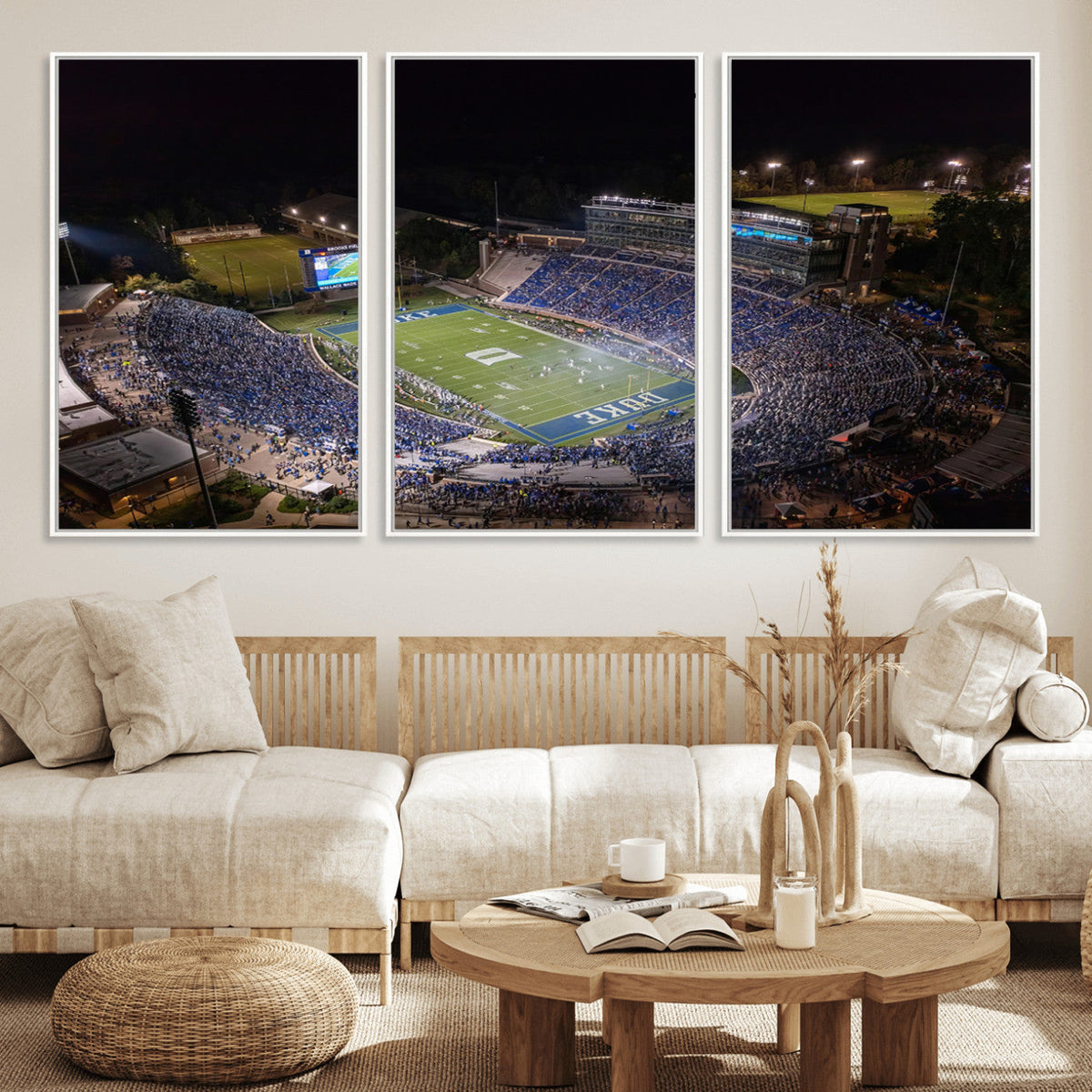 Duke University Blue Devils Football Print Canvas - Durham