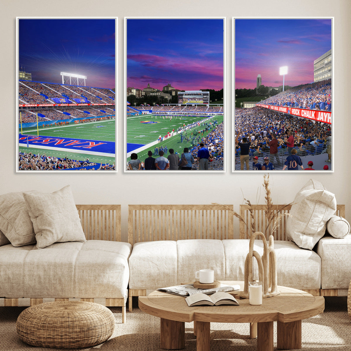 University of Kansas Jayhawks Football Team Print Canvas-