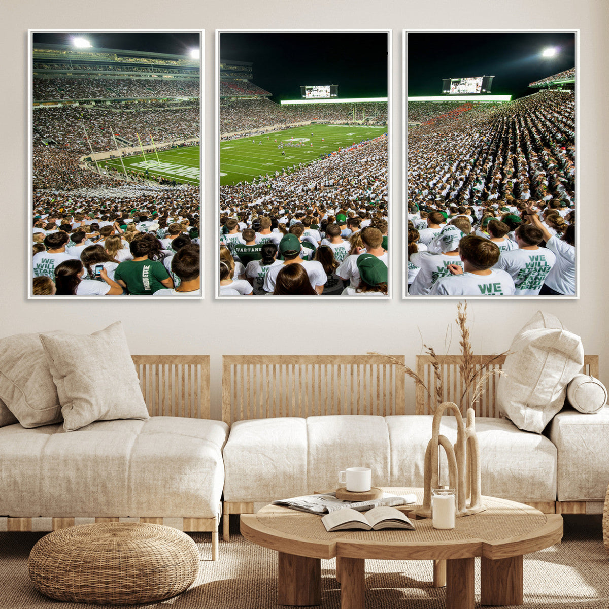Michigan State Spartans Football Canvas Print - East Lansing