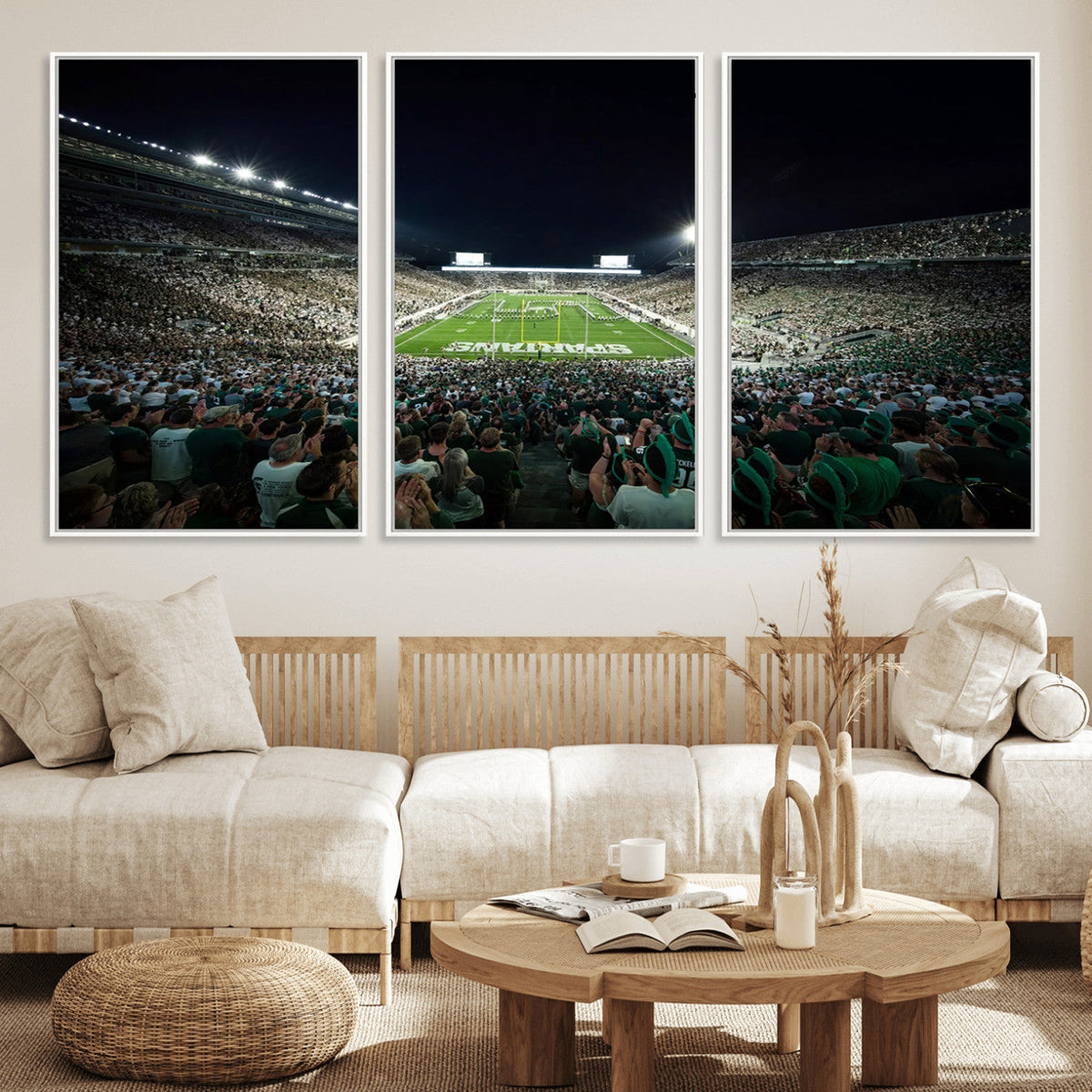 Framed Michigan State Spartans Football Team Print - East