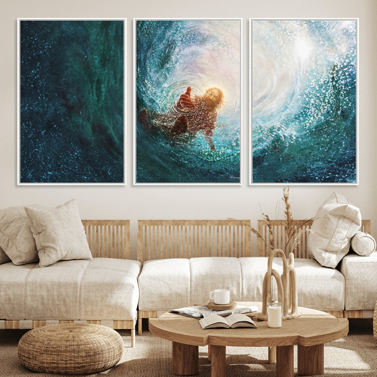 Powerful Jesus Canvas Print - Hand of Salvation,