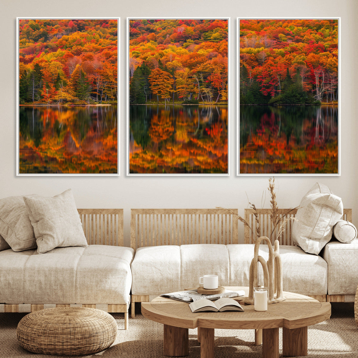 Fall Foliage Wall Art - Autumn Reflection Canvas Print,