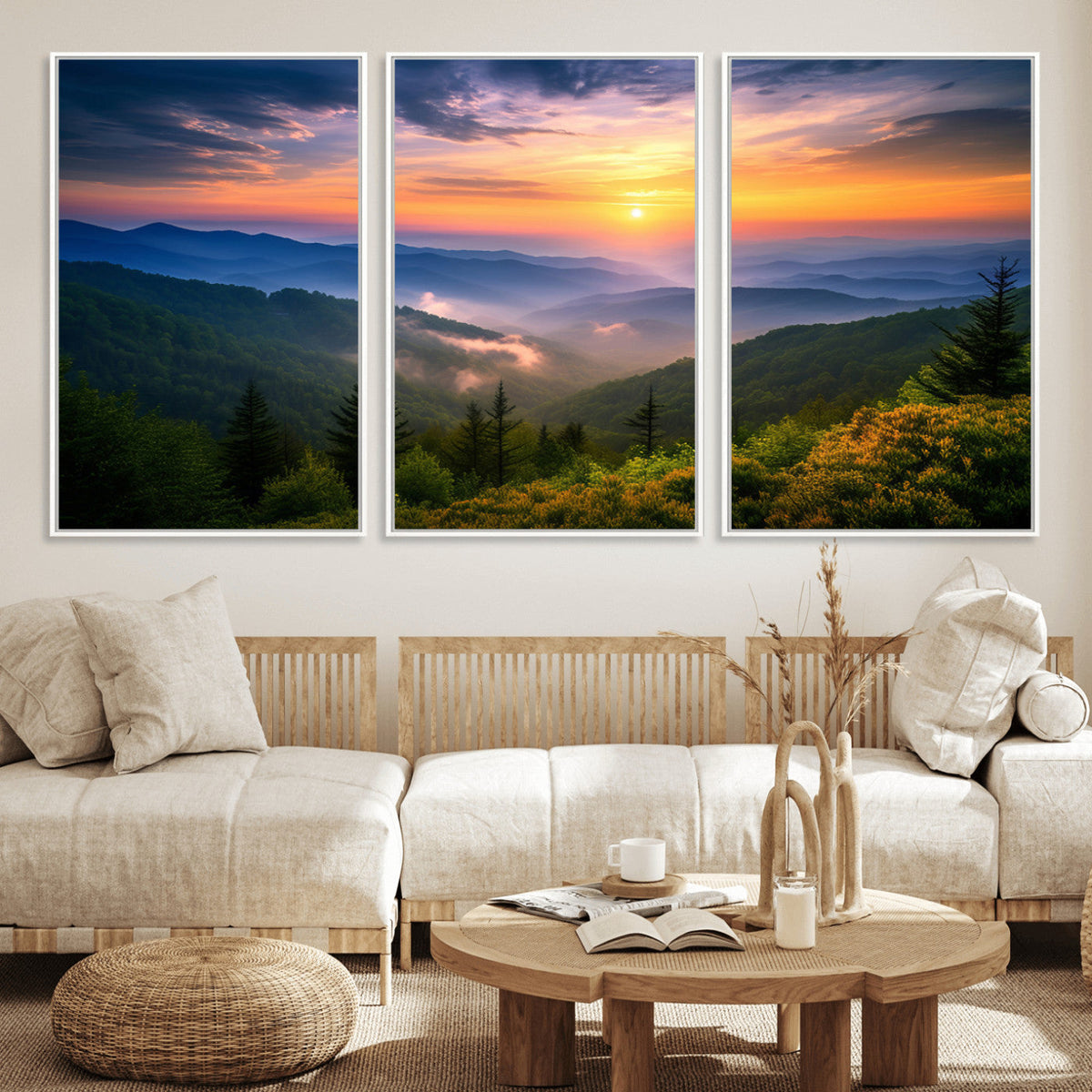 Majestic Mountain Sunrise Print | Landscape Wall Art |