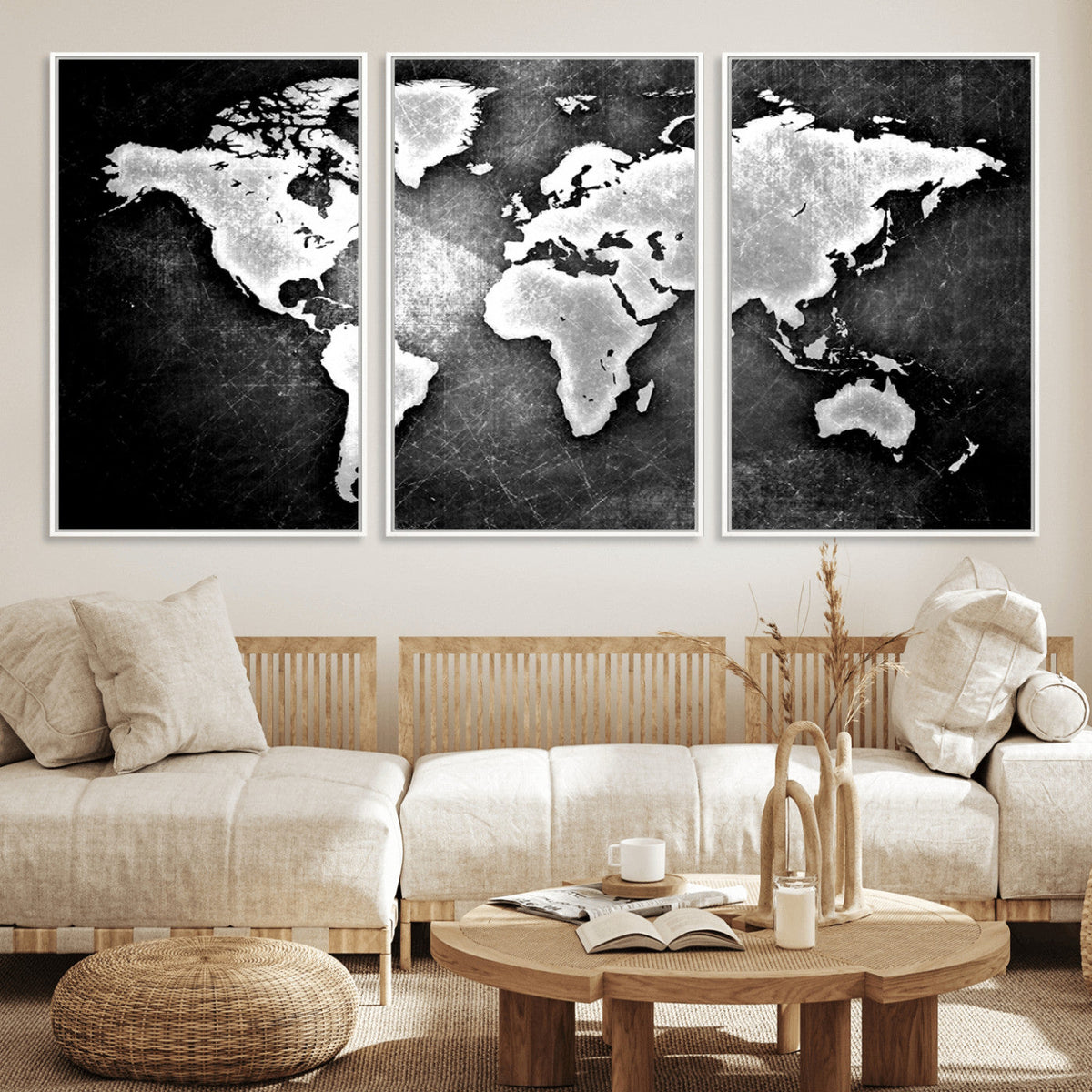 World Map Wall Art Canvas Print – Framed Wall Art for