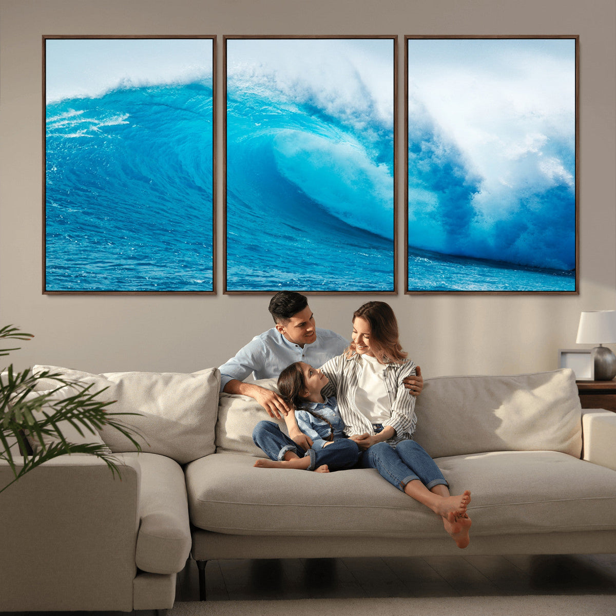 Big Ocean Surfing Wave Wall Art Canvas Print