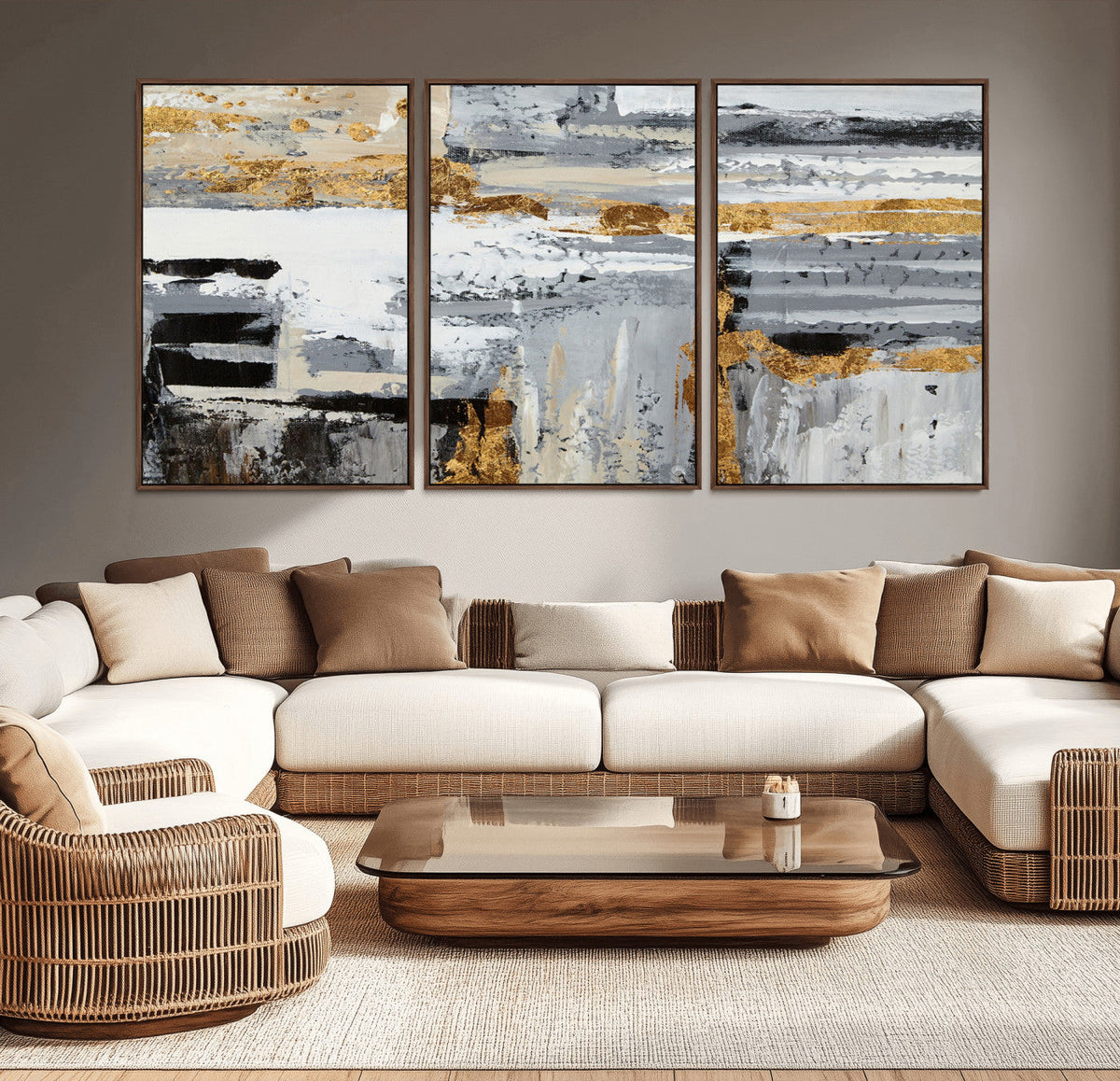 Abstract Painting Canvas Wall Art Print Paint Drip Art Brush