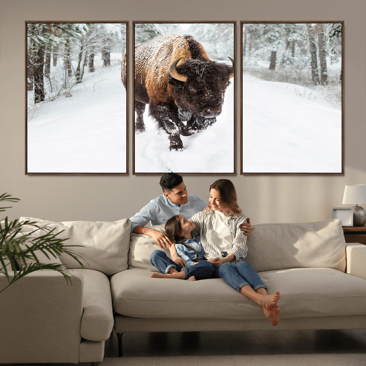 Bison Wall Art Canvas Print For Farmhouse, Animal Canvas