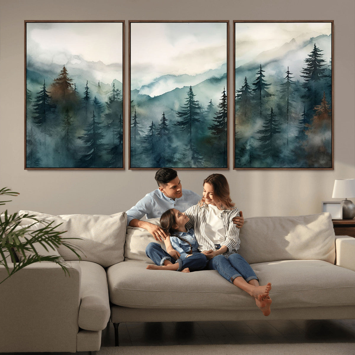 Serenity Forest Wall Art Canvas | Foggy Mountain Landscape