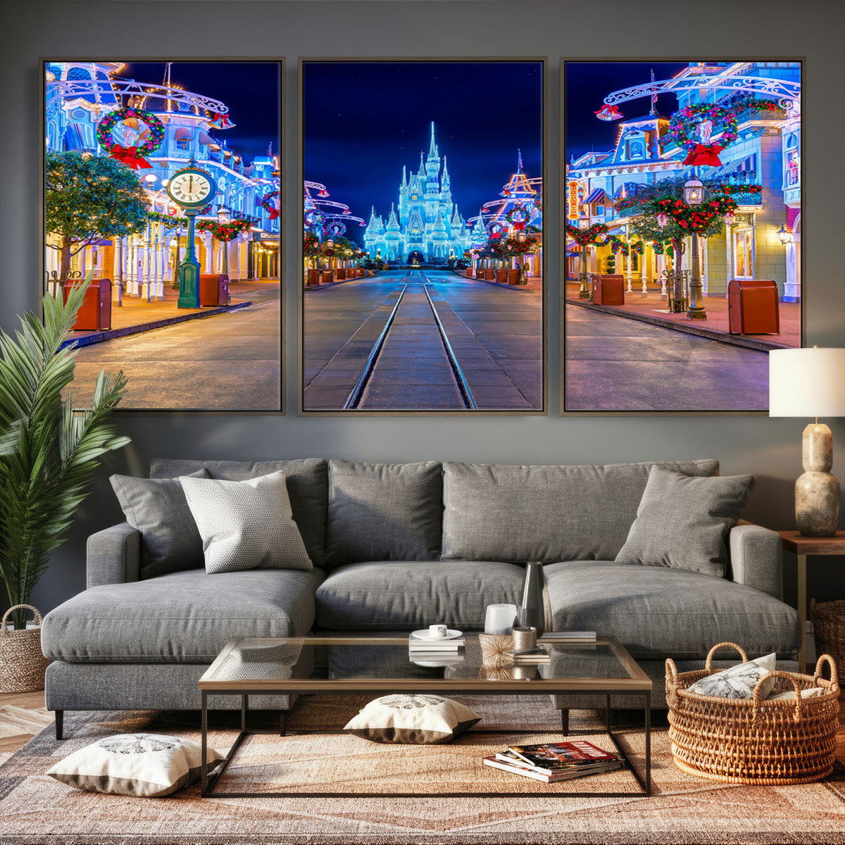 Disney Wall Art | Castle Large Wall Art Disney Magic Kingdom