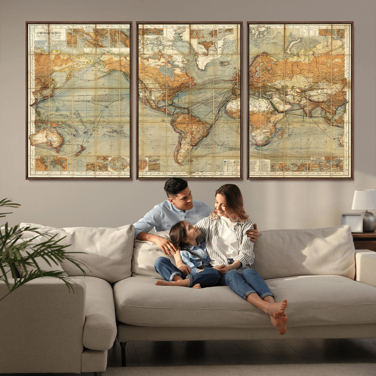 Push Pin World Map Canvas Print – Travel Tracker Wall Art