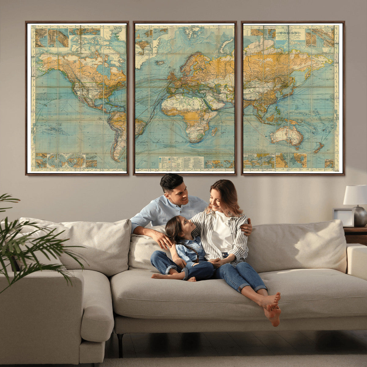 Push Pin World Map Canvas Print – Travel Tracker Wall Art