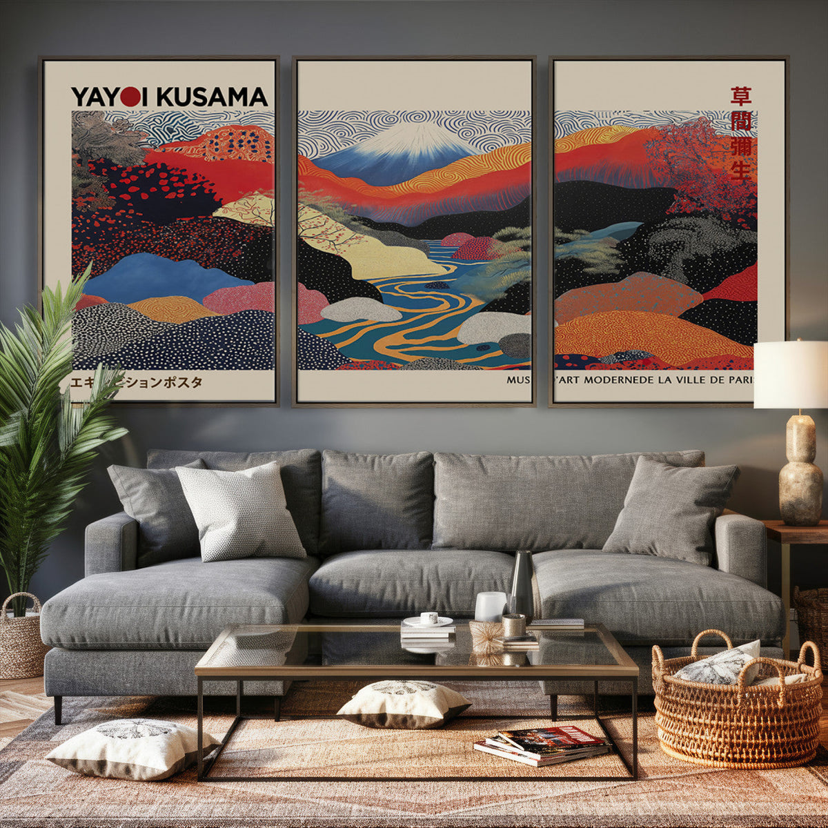 Yayoi Kusama Wall Art – Framed Japanese Abstract Art Print,