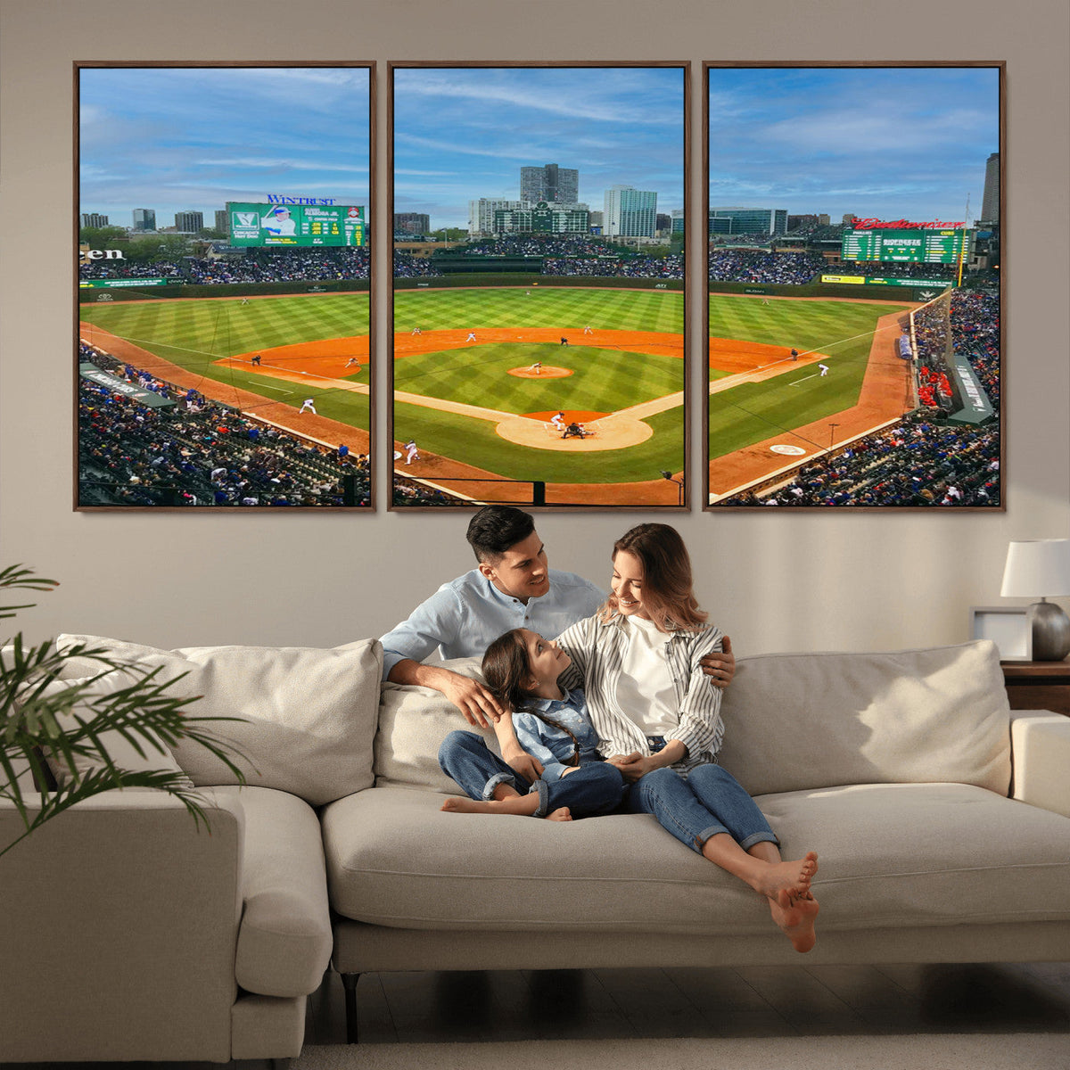 Wrigley Field Chicago Cubs Panoramic Canvas Print –