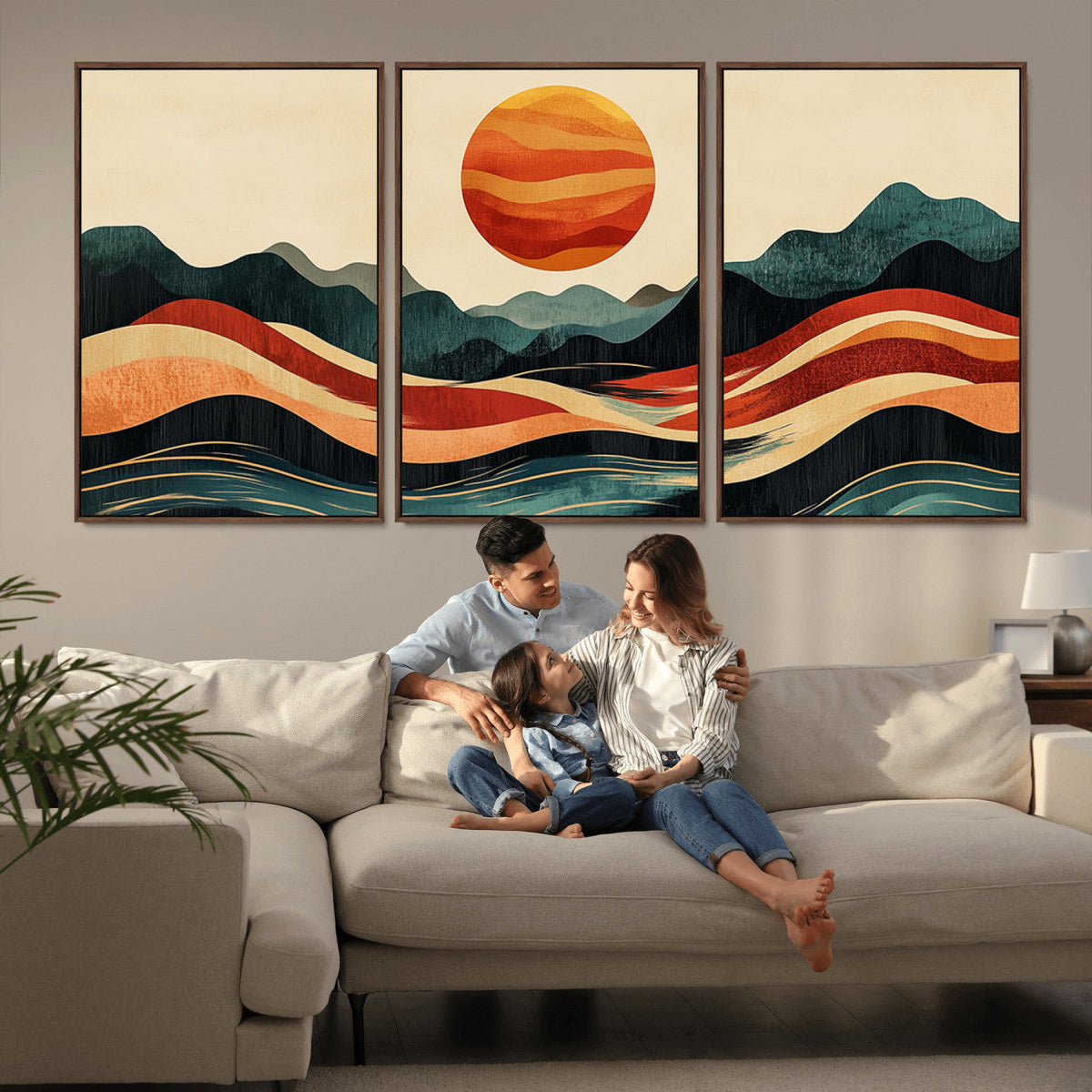 Mountain Triptych Wall Art Canvas Print – Western Nature
