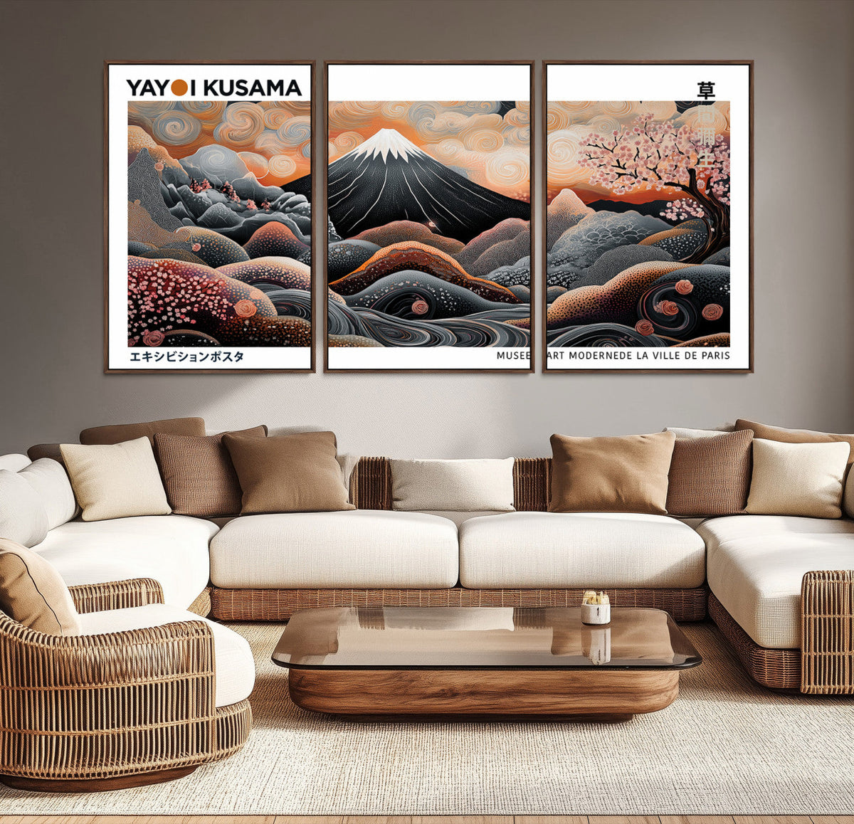 Yayoi Kusama Wall Art Canvas Print – Framed Japanese Dot Art
