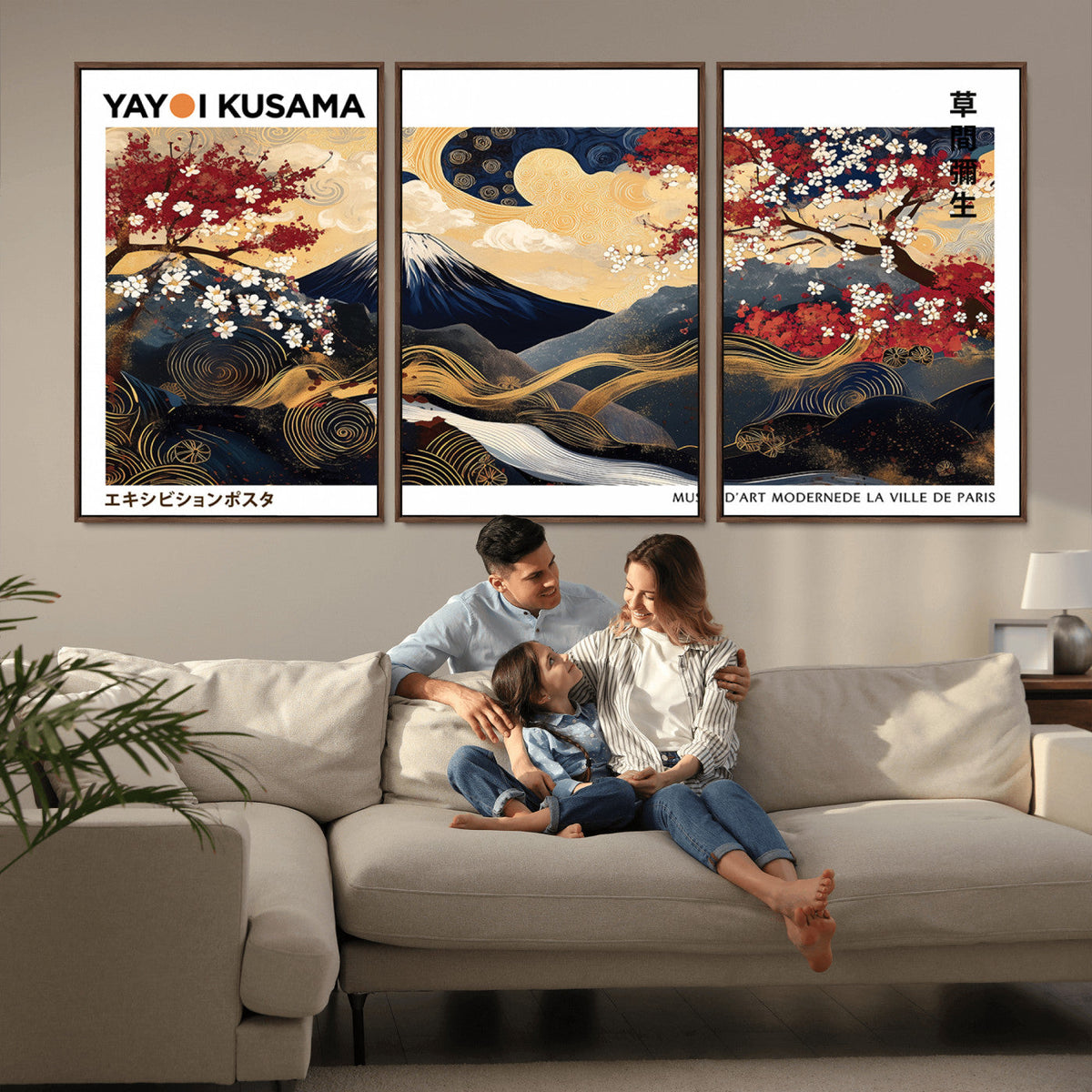 Modern Mount Fuji Wall Art Canvas Print – Framed Abstract