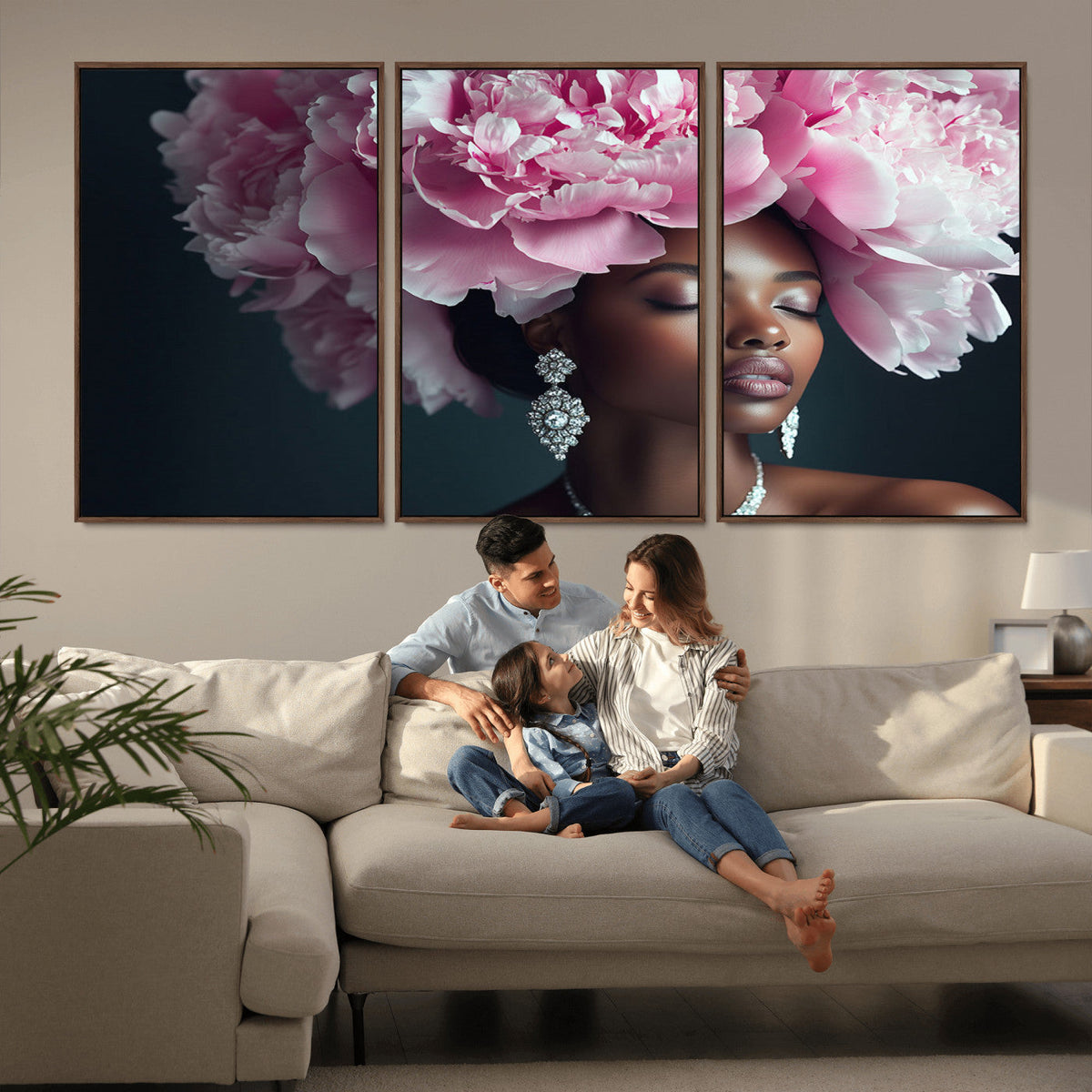 Black Beauty Petal Crown Wall Art Canvas Print – Floral
