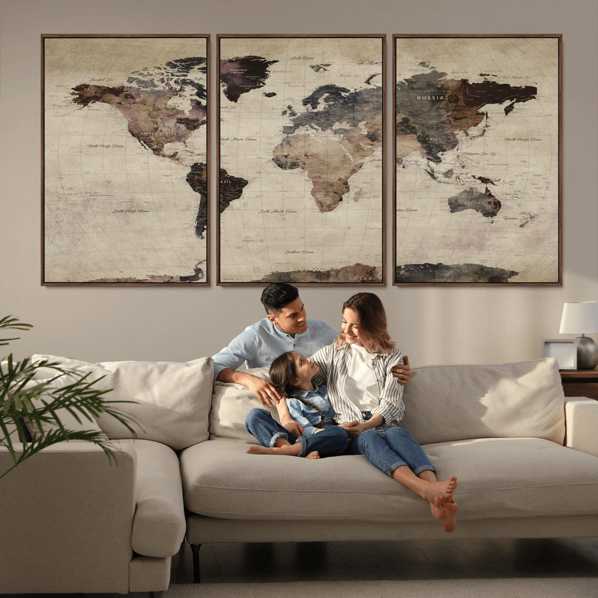 World Map Canvas Print – Detailed Map of the World Adventure