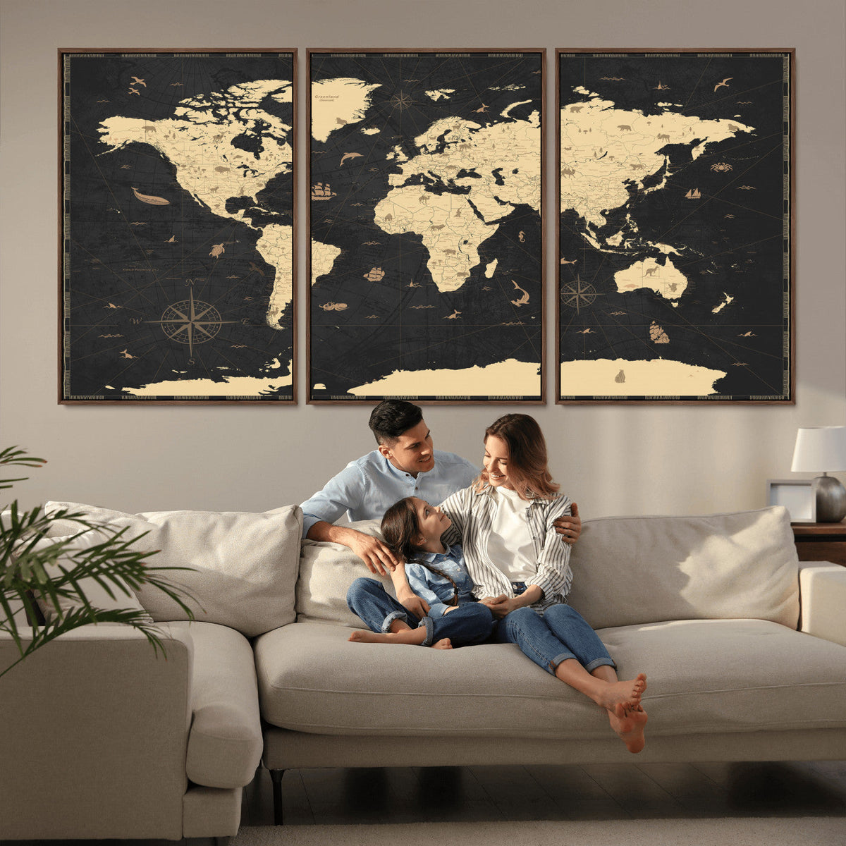 World Map Canvas Print – Detailed Map of the World Wall Art