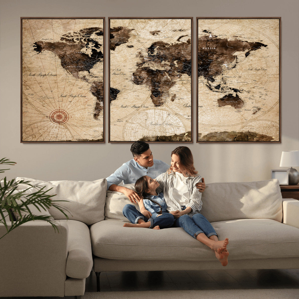 World Map Wall Art Canvas Print