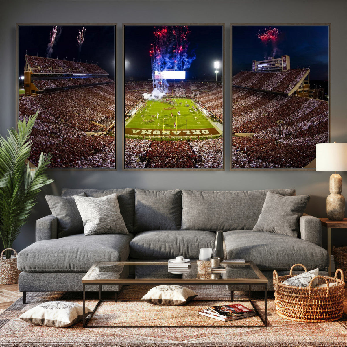 Oklahoma Memorial Stadium Wall Art Canvas Print – Oklahoma