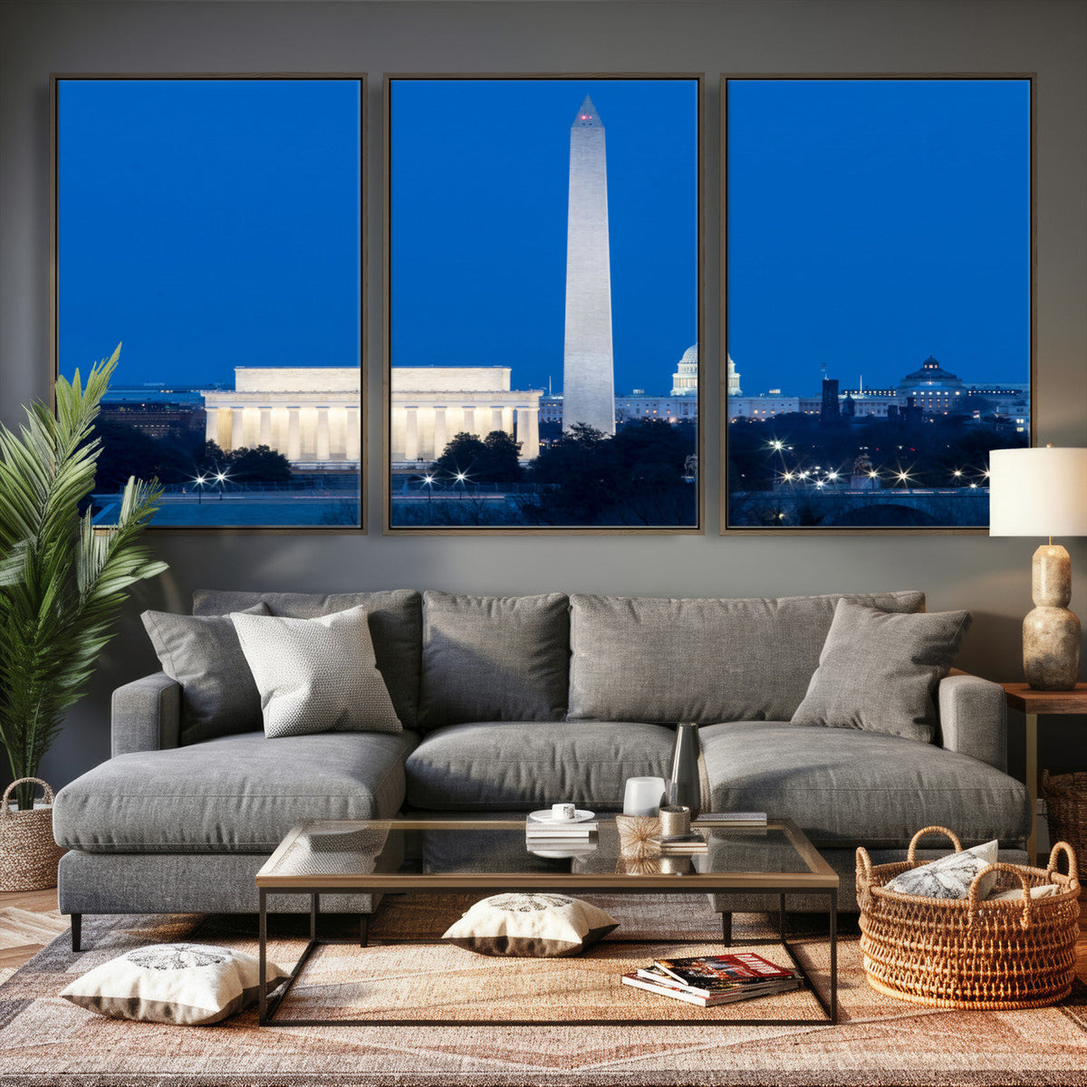 Washington DC Skyline Wall Art Canvas Print – Lincoln