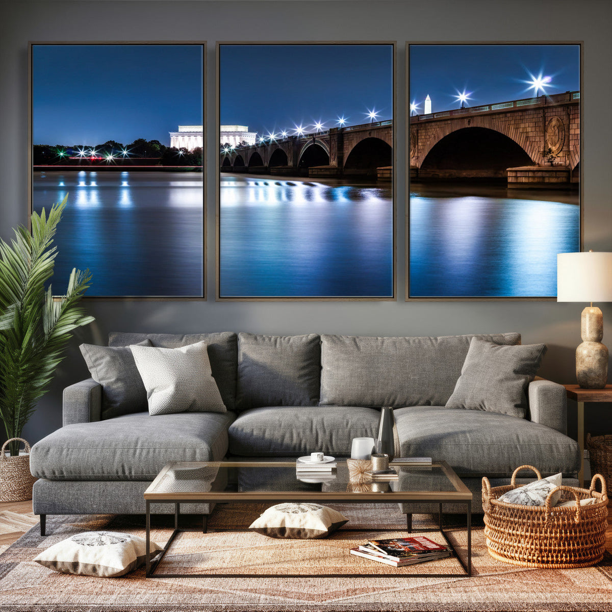 Washington DC Wall Art Canvas Print – Lincoln Memorial Night