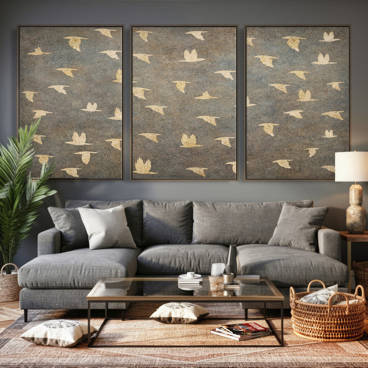 Abstract Birds Wall Art Canvas Print