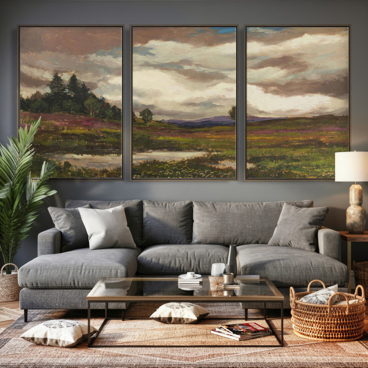 Gustav Macoun Heathland Canvas Print, Czech Landscape Oil