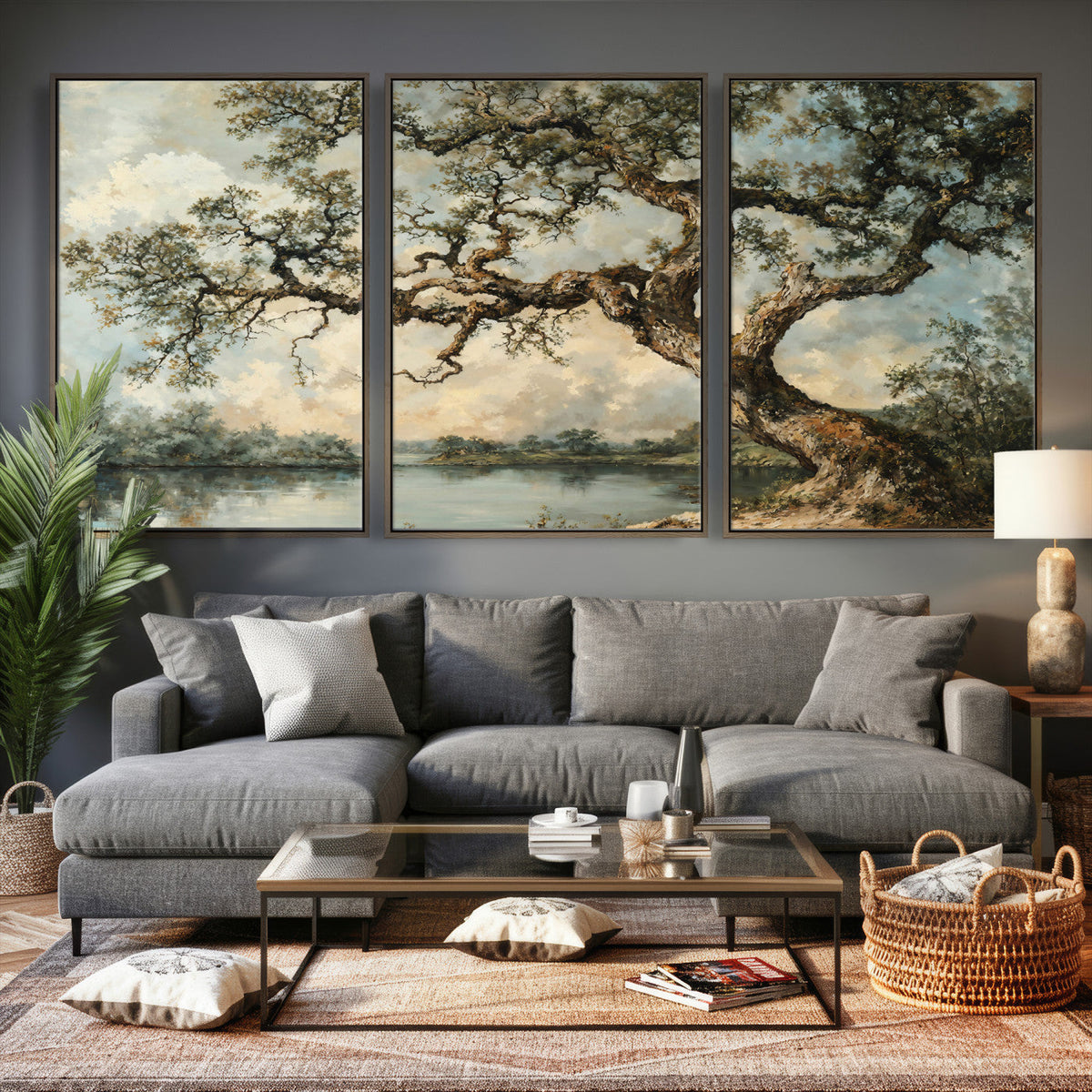 Old Oak Tree Canvas Wall Art, Turner Inspired Romantic