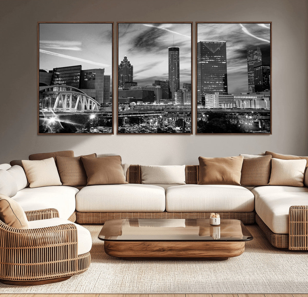 Black and White Atlanta Wall Art Canvas Print