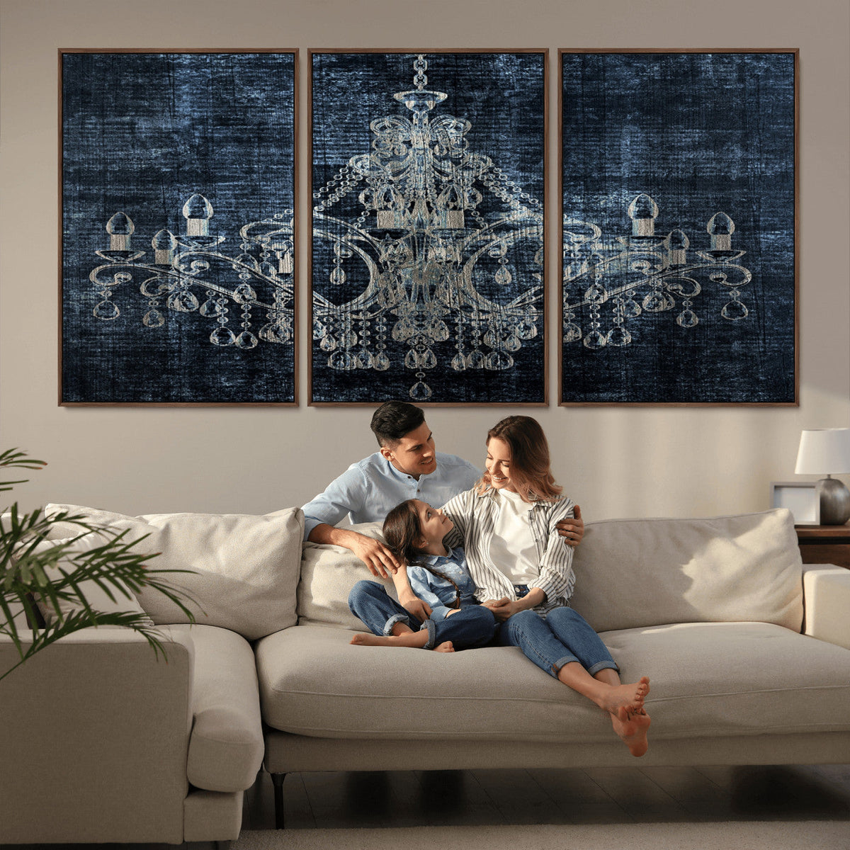 Dark Chandelier Wall Art Canvas Print