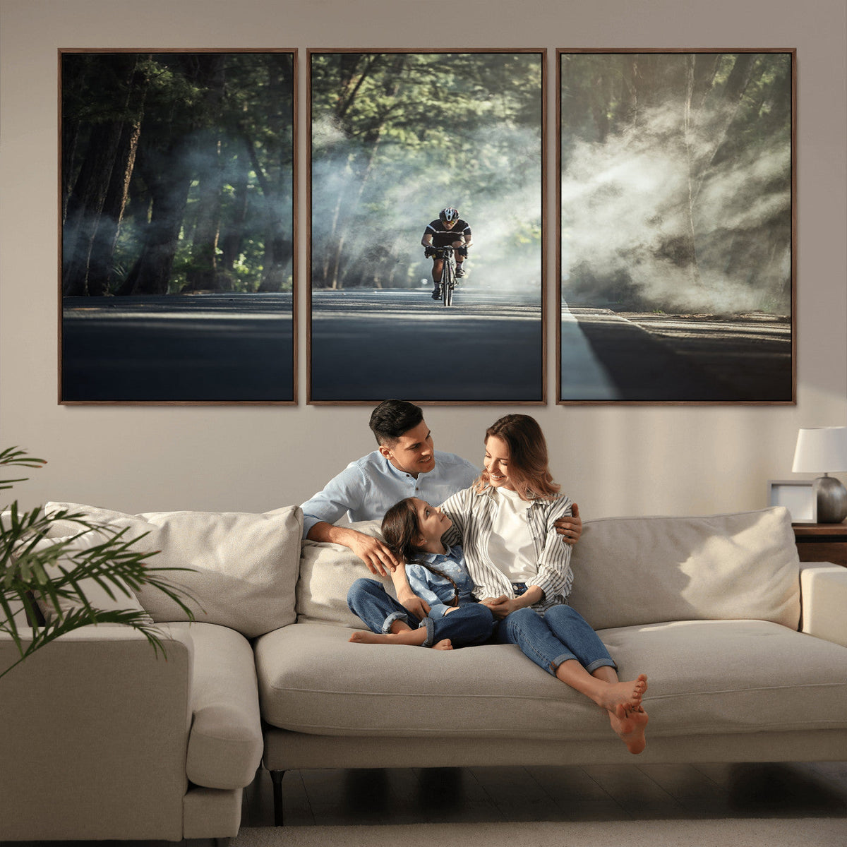 Cycling Road Bike in the Morning, Cycling Road Bike Canvas